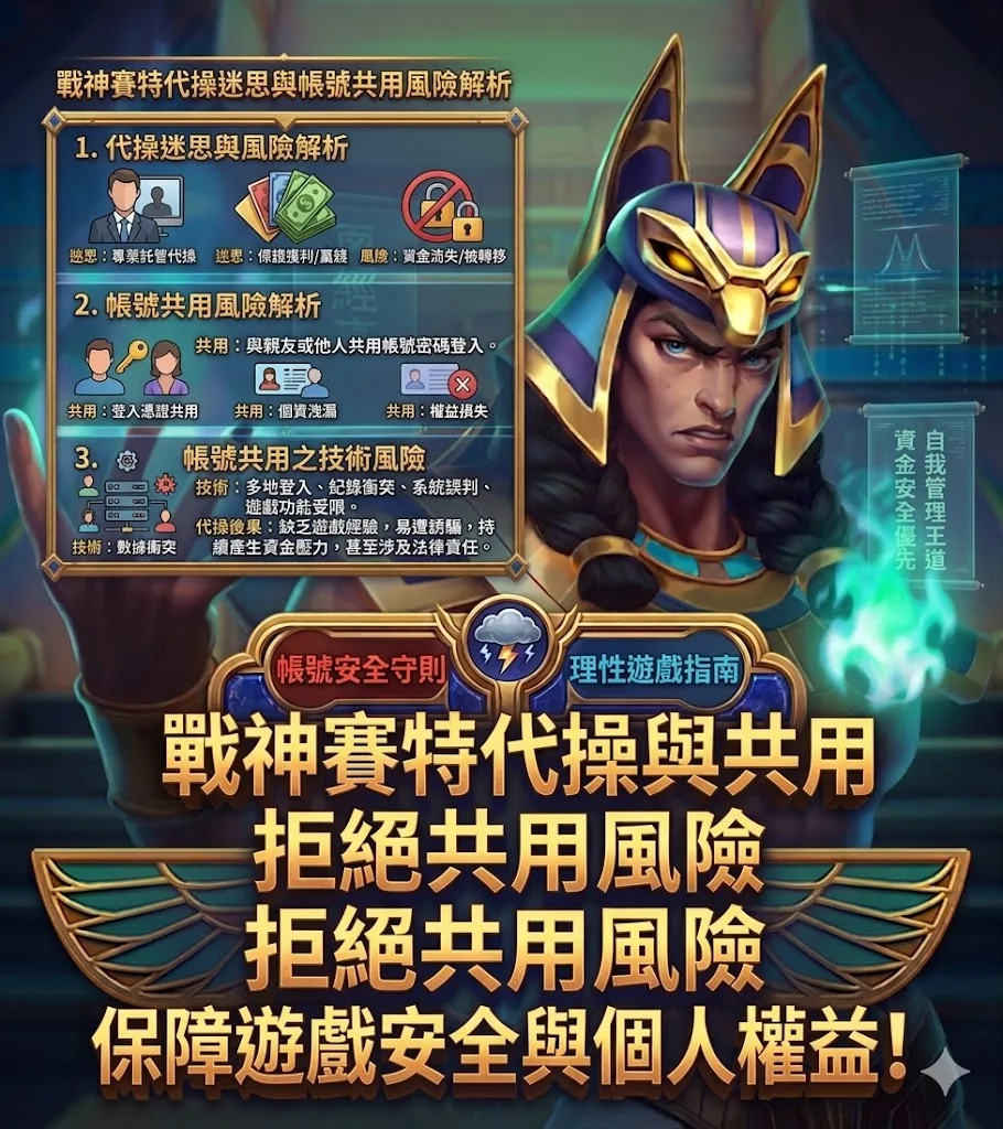 戰神賽特代操迷思與帳號共用風險解析